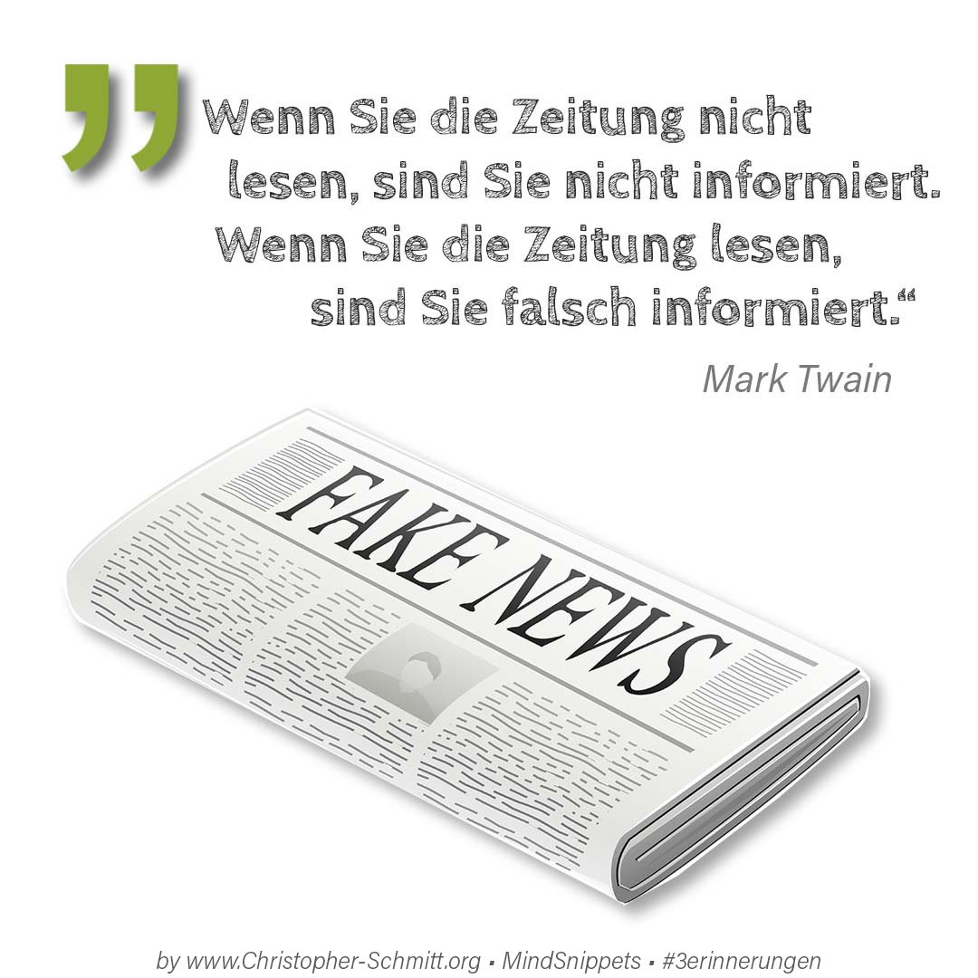 Passendes Bild zum Zitat von Mark Twain: Wenn Sie die Zeitung nicht lesen, sind S... Passendes Social-Media-Bild zum Zitat von Mark Twain