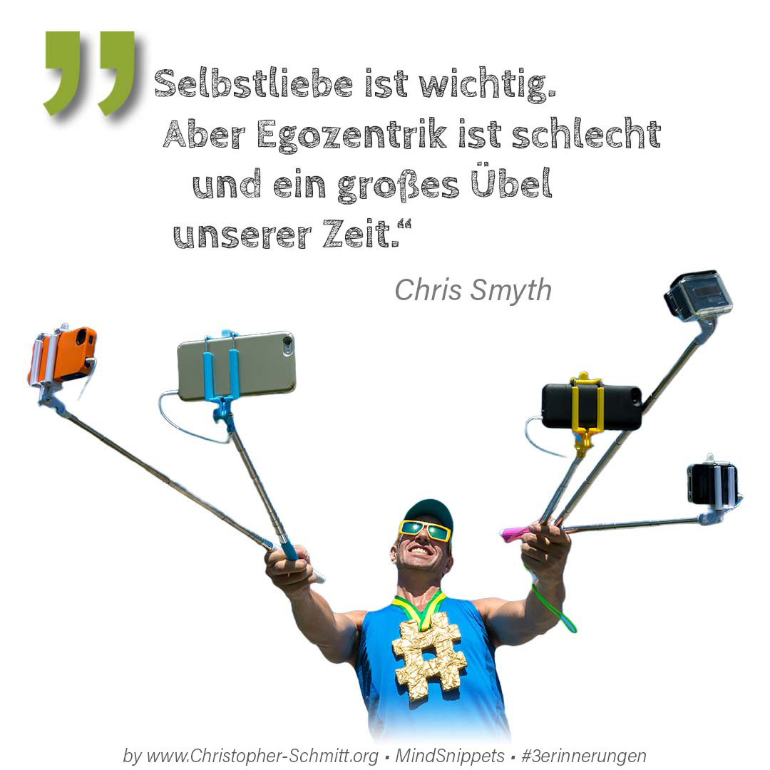 Passendes Bild zum Zitat von Christopher E. Schmitt: Selbstliebe ist wichtig. Aber Egozentrik... Passendes Social-Media-Bild zum Zitat von Christopher E. Schmitt