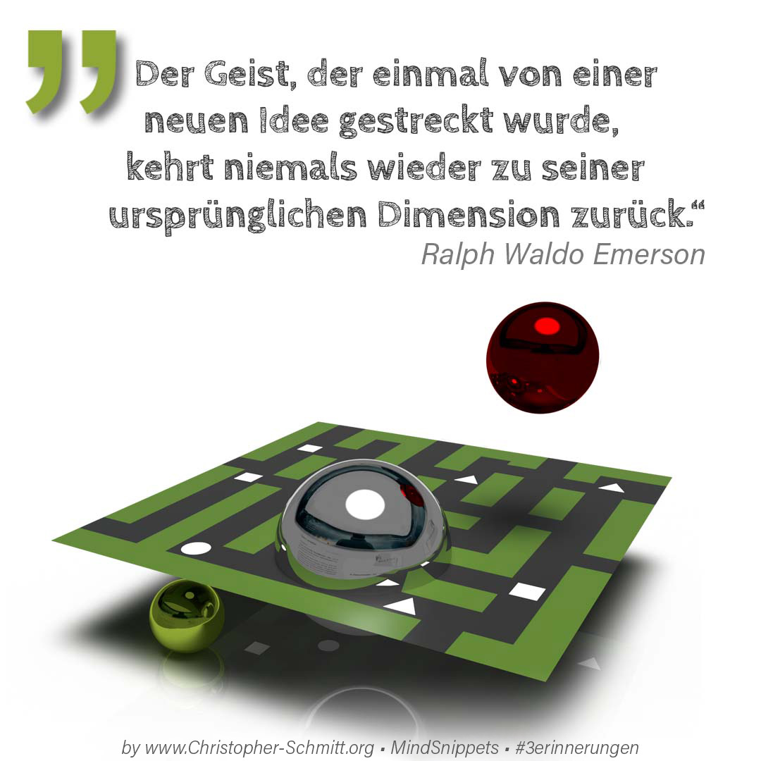 Passendes Bild zum Zitat von Ralph Waldo Emerson: Der Geist, der einmal von einer neuen Id... Passendes Social-Media-Bild zum Zitat von Ralph Waldo Emerson